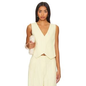 Lioness Leo Vest Butter Yellow Ramie Old Money Minimalist Classic Vest NWT Small